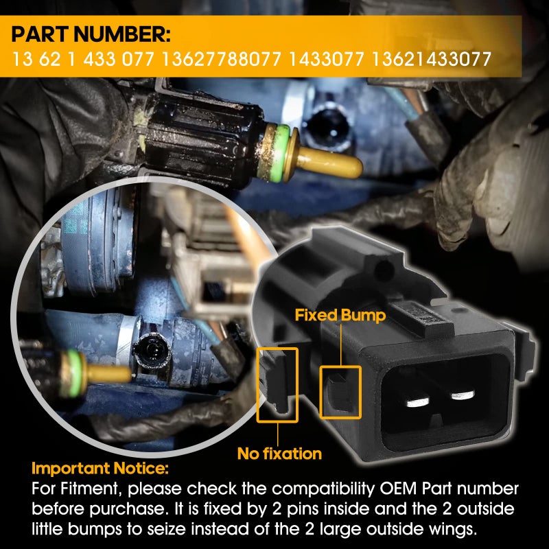 DADE 13621433077 Coolant Temperature Sensor in Lower Radiator Hose Compatible with BMW E87 E81 3er E46 E90 E91 5er E39 E60 F10 - Image 3